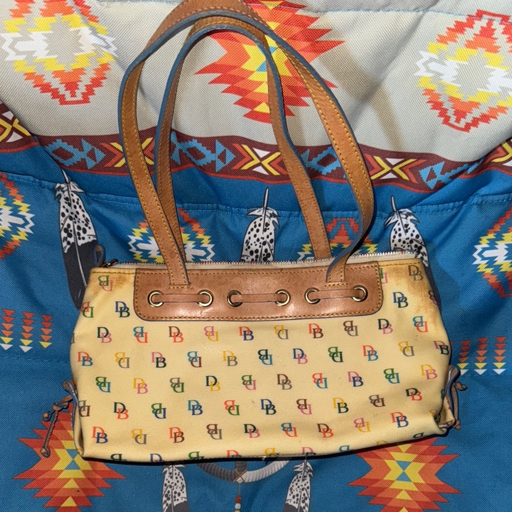 Dooney & Bourke Tan Shoulder Bag with Leather Accents